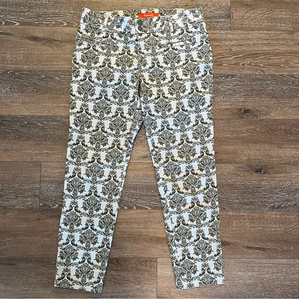 Cartonnier Pants Damask Charlie Ankle Green